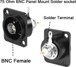 Bnc 75 Ohm Panelinis Adapteris Litavimui, Vaizdo Kameroms, Catv