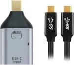 Nfhk 100w 10 gbps kabelis ir usb-c type c female source į mini displayport dp sink hdtv ir pd power adapteris 4k 60hz 1080p telefonui ir ne&scaron;iojamam kompiuteriui