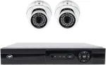 AHD vaizdo stebėjimo komplektas PNI House AHD880, 8 kanalų, 5MP – DVR/NVR ir 2 lauko kameros AHD25, 5MP, kupolinės, IP66