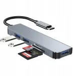 5in1 adapteris hub usb-c 3.0 sd tf kortelių skaitytuvas ne&scaron;iojamam kompiuteriui telefonui plan&scaron;etiniam kompiuteriui