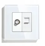 Internetinis lizdas Rj45 + Antena stiklinis Lan Sat