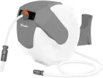 Automatinė žarnos ritė Bradas Baltas LINE su laistymo žarna 1/2" 25m ir priedais