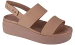 Moteri&scaron;kos basutės Crocs Brooklyn Low Wedge, smėlio ir rudos