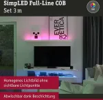 Paulmann 78864 Simpled Led juosta Full-line Cob pilnas komplektas 3 m 22 W 990 lm 840led/m Rgb 24va reguliuojamas baltas metalas