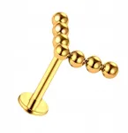 Auksinis Piercing auskaras Labret V formos Helix Lobe Titanas 1.2/8
