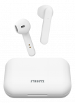 Ausinės STREETZ True Belaidės, Bluetooth 5, įkrovimo dėklas 500 mAh, matinės baltos / TWS-105