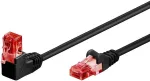 Goobay Trumpas kabelis LAN patchcord CAT 6 U/UTP 1x90 JUODA 0,25 m