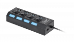 HUB USB 3.0 4 prievadų Rebel