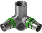 Comap Alkūninė sieninė jungtis GW dviguba užpresuojama MultiSkin žalvaris/cinkas 16x1/2x16H=53mm 7471DGW161216