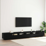 TV staliukas TV spintelių komplektas 3 pcs Juoda 300 x 35 x 40 cm