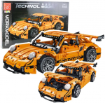 Lean Toys Konstruktorius sportinis automobilis GT Racing 1:14, 1268 detalių, oranžinis