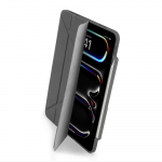 Pipetto Origami No3 Case for iPad Pro 13 (2024) with Apple Pie&scaron;tukas Storage and Advanced Drop Protection - Gray