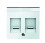 Hager Polo 11816089 Berker Q.1 Dvigubas centrinis elementas su apsauginiais slankikliais nuo dulkių ir sniego baltumo aksomo spalvos ženklinimo laukeliu 11816089