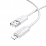 Borofone kabelis BX123 Leya - USB to Lightning - 12W 2,4A 1 m baltas