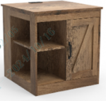 Promotions Naktinis staliukas, 60x60x61 cm, rudas, įkrovimo stotelė, reguliuojama lentyna, mediena