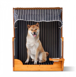 Relaxdays &Scaron;unų paplūdimio kėdė, medis ir rotangas, su dubenėliu