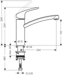 Virtuvinis mai&scaron;ytuvas Hansgrohe Focus 31806000, chromuotas.