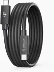 Orico TBZ5 duomenų perdavimo ir įkrovimo kabelis | USB-C į USB-C | 240W | Thunderbolt 5 | 2 m | juodas