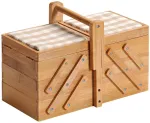 Bambukinė siuvimo reikmenų dėžutė su vieta adatoms, auk&scaron;tis 19 cm, Kesper