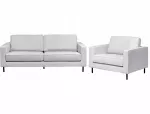 Sofa Beliani 4 vietų svetainės baldų komplektas SAVALEN &scaron;viesiai pilkas