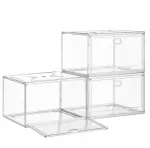 Songmics Batai laikymo dėžių rinkinys 3 vnt. 36x27x21 cm skaidrus plastikas