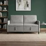 Sofa su saugojimo vieta &Scaron;viesiai pilka 152 x 78 x 87 cm