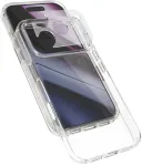 Epico Hero dėklas iPhone 17 Pro/18 Pro: itin lengvas dėklas &ndash; permatomas (dirželiai per petį ir fotoaparato salelės apsauga)