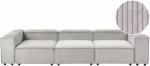 Beliani Modulinė 3 vietų sofa ARDAL, velvetinė, smėlio pilkos spalvos