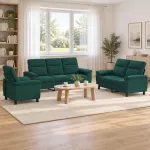 Sofa Sofos komplektas 3 vnt. Tamsiai žalia Audinys