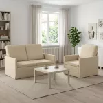 Sofa Sofos komplektas 2 vnt. Kreminė Audinys
