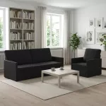 Sofa Sofos komplektas 2 vnt. Juoda Aksomas