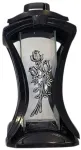 Salamina Kapų žvakė.Žvakidė į kapines SIDI-2 juodos spalvos 35 cm.su sidabro spalvos gėlyte