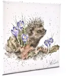 Plakatas Wrendale Designs ežiuko &bdquo;new Beginnings&ldquo; atspaudas ant balto kvadratinio drobės, 20 cm