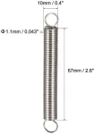 Sourcingmap 67mmx10mmx1.1mm metalinė dvigubo kablio įtempimo spyruoklė sidabro spalvos 2vnt