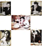 Plakatas Kustom Art Cucuba 5 dalių vintažinio stiliaus paveikslų rinkinys Loren Don Camillo-fernandel Sordi Loren Tot&ograve; picos atspaudas ant medžio restorano picerijos traktoriaus baro vie&scaron;bučiams