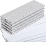 Min ci 10 neodimio magnetų rinkinys, ypač stiprūs dideli stačiakampiai magnetai 60 x 10 x 3 mm, lipnūs magnetai, savaime lipnūs stiprūs magnetai virtuvės spintelėms, stiklui, magnetinei lentai