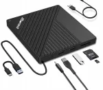 Beneto Jbonest Dvd/cd įra&scaron;ymo įrenginys Usb 3.0 ir Type-c su Sd/tf kortelių skaitytuvu