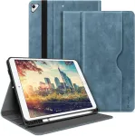 H Holimet dėklas, skirtas Ipad 9th/8th/7th kartai (2021/2020/2019) 10.2 colių su ra&scaron;iklio laikikliu, Pu odos apsauginis dėklas, itin plonas mink&scaron;tas Tpu galinis dangtelis, apsauginis dėklas, atsparus smūgiams, automatinis miego/pabudimo režimas (mėlynas)