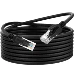 Dutevolns skysto silikono vielos cat 6 tinklo ethernet kabelis 2 m, itin lankstus ir plonas lan ethernet kabelis iki didelės spartos 10 gbit/s, 550 mhz, skirtas mac, pc, mar&scaron;rutizatoriui, ps4/5 (juodas)