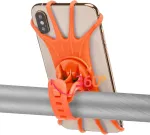 Rockbros dviračio mobiliojo telefono laikiklis 360 laipsnių kampu pasukamas 4.0-6.8 colių i&scaron;maniesiems telefonams silikoninis motociklo mobiliojo telefono laikiklis elektriniams dviračiams universalus laikiklis ant vairo