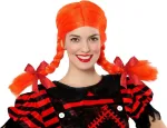 Atosa 39895 animacinis perukas oranžinis su kasomis unisex - suaugusiems