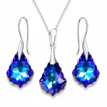 Diamond Sky Jewelry Sidabrinis papuo&scaron;alų rinkinys moterims DiamondSky &bdquo;Baroque IV (Heliotrope)&ldquo; su Swarovski kristalais