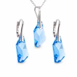 Diamond Sky Jewelry Sidabrinis papuo&scaron;alų rinkinys moterims DiamondSky &bdquo;Hyperborea (Aquamarine Mėlyna)&ldquo; su Swarovski kristalais