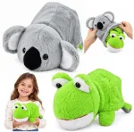 Lean Toys 2-in-1 Reversible Koala-Frog Plush Toy 25cm