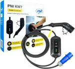 Ne&scaron;iojamas įkroviklis PNI KW7 32A, 7.4KW elektromobiliams 230V, vienfazis, Type 2 jungtis, atsparus vandeniui