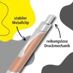 Online Sporty i&scaron;traukiamas ra&scaron;iklis, rožinio aukso spalvos, aliumininis ra&scaron;iklis, pakeičiamas pildiklis, nei&scaron;trinamas, mėlynas ra&scaron;ymas, metalinis spaustukas