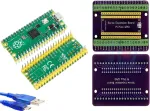 Raspberry Pi Pico su Gpio i&scaron;plėtimo plok&scaron;te ir Micro Usb kabeliu