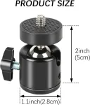 Acuxiaza 4 vnt. mini rutulinė galvutė, 1/4" pasukamas mini rutulinės galvutės varžtas, trikojo laikiklis, 360 laipsnių pasukamas, trikojo rutulinės galvutės kameros laikiklis, adapteris trail kamerai, medžioklės kamerai