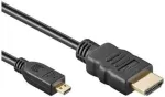 Hdsupply Hc055-010e Hdmi - Micro Hdmi kabelis Hdmi-a ki&scaron;tukas (19 kontaktų) į Hdmi-d ki&scaron;tuką (19 kontaktų) dvigubai ekranuotas paauksuoti kontaktai, 1.0m, juodas