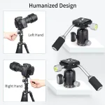 D30 Panoraminė metalinė rutulinė galvutė su rankena, cnc rutulinės galvutės kameros laikiklis su 2 greito atleidimo plok&scaron;telėmis ir telefono spaustuku, skirtas monopodui Dslr vaizdo kamerai Dv maksimali apkrova 10 kg